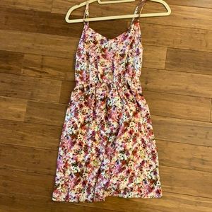 Pink floral Aqua dress xs
